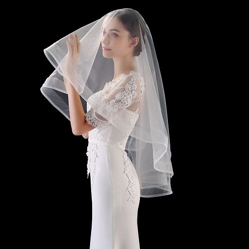 

One-tier Basic / Cute Wedding Veil Elbow Veils / Fingertip Veils with Solid 59.06 in (150cm) Tulle / Classic