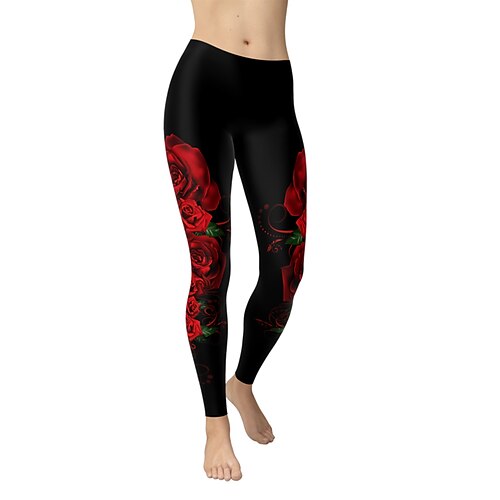 

Dame Leggings Svart Høy Midje Sport Treningssenter Yoga- og dansesko Trykt mønster Elastisk Ankel-lengde Komfort Trykt mønster S M L XL XXL / Mager