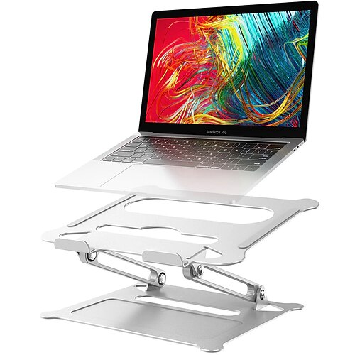 

Adjustable Aluminum Laptop Stand Ergonomic Multi-Angle Desk Laptop Holder w/Heat-Vent for Notebook MacBook Dell HP More 10-17.3 inch