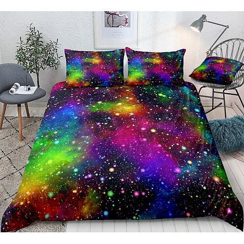 

Galaxy Starry Duvet Cover Set Quilt Bedding Sets Comforter Cover,Queen/King Size/Twin/Single(1 Duvet Cover, 1 Or 2 Pillowcases Shams),3D Digktal Print