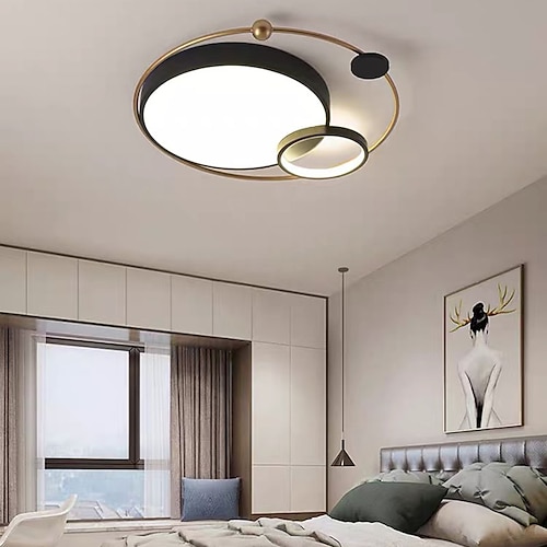 

45cm LED Ceiling Light Modern Nordic Planet Desgin Tricolor Light Flush Mount Lights Living Room Bedroom Metal Painted Finishes 110-120V 220-240V