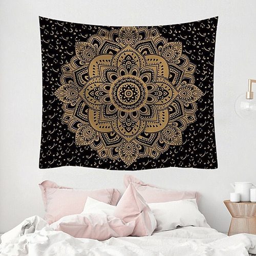 

Mandala Bohemian Wall Tapestry Art Decor Blanket Curtain Hanging Home Bedroom Living Room Dorm Decoration Psychedelic Indian Floral Flower Lotus Boho Hippie Polyester