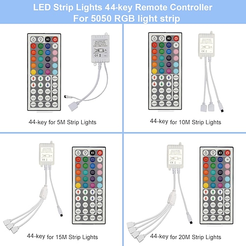 1pcs 12V 44 Keys IR Remote Controller for RGB LED Strip 2835 3528 5050 LED  Strip Lights Mini 44Key IR Cnontroller not Battery (44 Key IR RGB