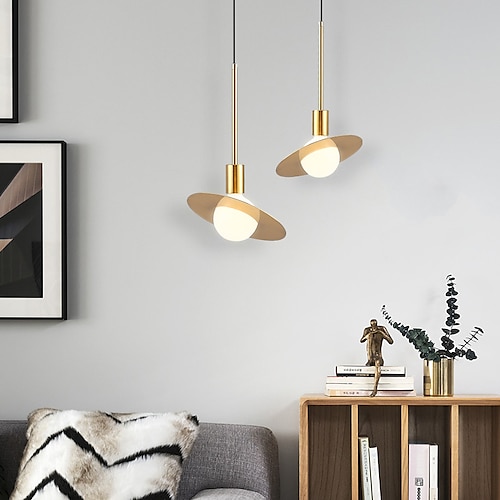 

22cm LED Pendant Light Modern Nordic Globe Design Gold Planet Design Metal Empire Mini Electroplated Christmas Decoration 110-240 V