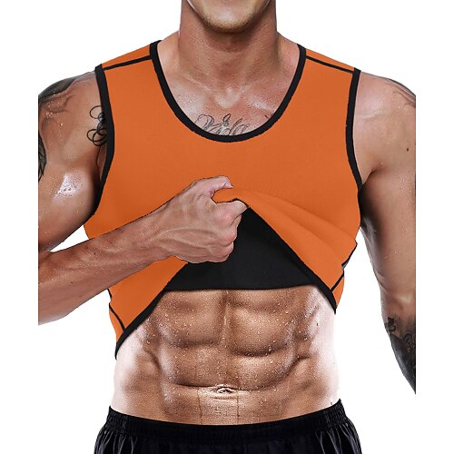 Moné Men's Sauna Fat Burner Fitness Top – Neoprene Sweat Vest, Black/Gray, Sizes M/L/XL, Zipper Closure