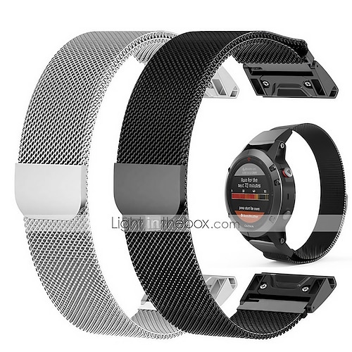 

1 pcs Smart Watch Band for Garmin Fenix 7/6/5/5 Plus 7X / 6X Pro / 5X / 3/3 HR Vivoactive 4 Instinct 2/2 Solar Approach S62 22mm 26mm Stainless Steel Smartwatch Strap Magnetic Clasp
