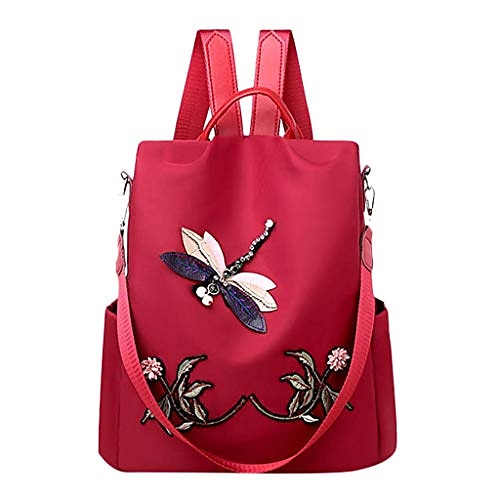 

womens backpack purse fashion large capacity travel shoulder bags anti-theft rucksack casual daypack satchel school bags red