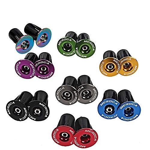 

1 pair aluminum bike handlebar end plugs, expanding locking bar end caps for road bike mountain bike mtb bmx fixie, bar end for rubber sponge aluminum handlebar grip (rainbow)