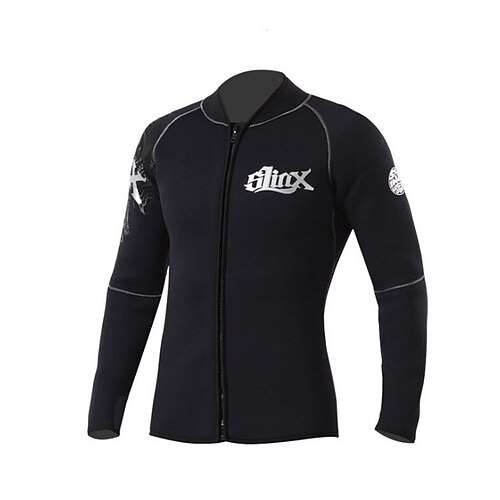 

SLINX Women's Men's Wetsuit Top 5mm SCR Neoprene Top Thermal Warm Quick Dry Stretchy Long Sleeve Front Zip - Swimming Diving Surfing Scuba Patchwork