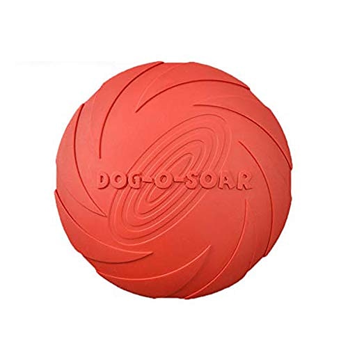 

dog flying disc toy, dog toy, pet flying saucer, durable rubber training pet chew toy for outdoor interactive fun (red m)