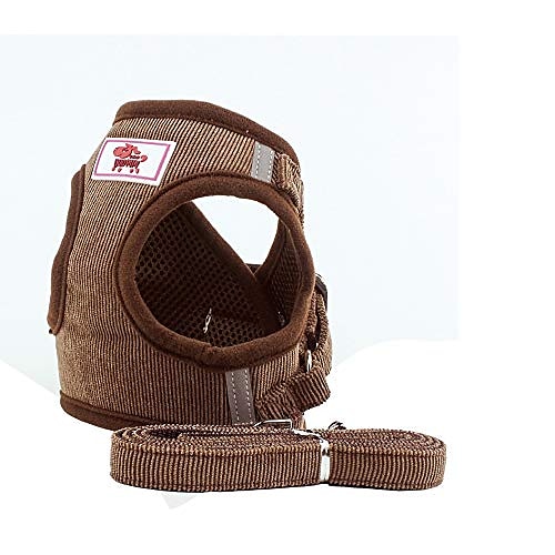 

double padded pet freedom no choking dog harness and lead set for walking, escape proof dog vest harnesses for puppies small dogs brown boy
