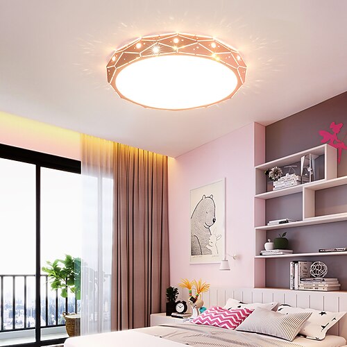 

45/55cm LED Ceiling Light Modern Round Design Gray Green Blue Pink Bedroom Living Room Flush Mount Lights Metal 110-120V 220-240V