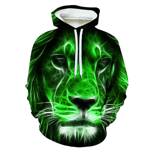 

Men's Hoodie Pullover Hoodie Sweatshirt Green Hooded Graphic Animal 3D 2 Piece Front Pocket Daily Going out 3D Print 3D Print Casual Clothing Apparel Hoodies Sweatshirts Long Sleeve