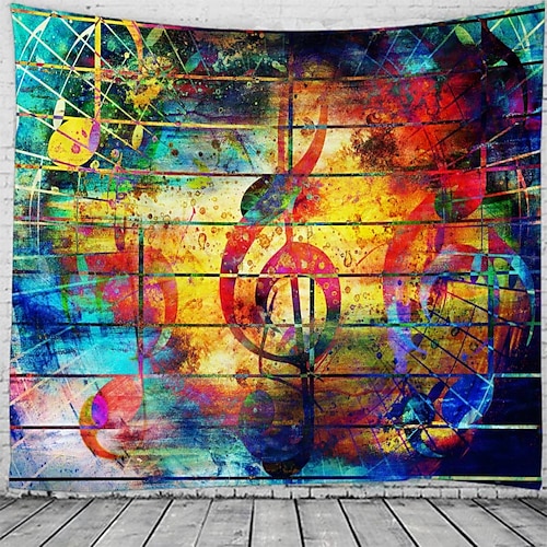 

Psychedelic Abstract Hanging Tapestry Wall Art Large Tapestry Mural Decor Photograph Backdrop Blanket Curtain Home Bedroom Living Room Decoration Musical Note