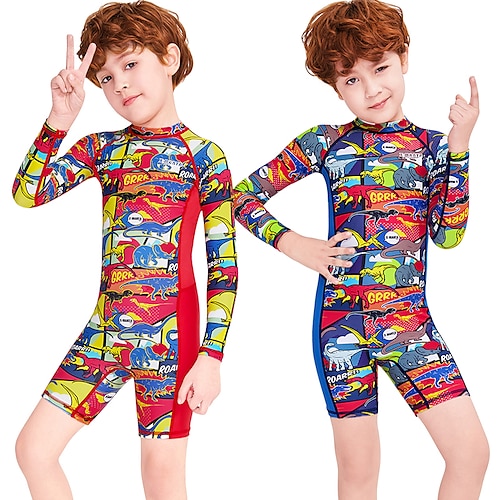 

DiveSail Boys Girls' Rash Guard Dive Skin Suit UV Sun Protection UPF50 Breathable Long Sleeve Lycra Swimsuit Back Zip Swimming Diving Surfing Snorkeling Painting Summer / Stretchy / Quick Dry