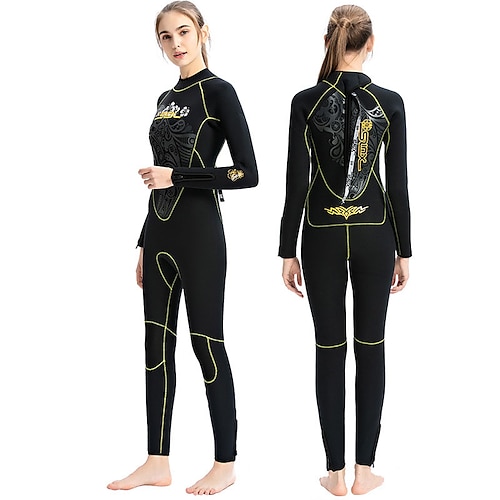 

SLINX Women's Full Wetsuit 5mm SCR Neoprene Diving Suit Thermal Warm Quick Dry Stretchy Long Sleeve Back Zip - Swimming Diving Surfing Scuba Patchwork Autumn / Fall Spring Summer