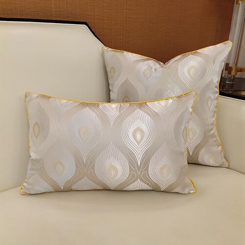 

Cushion Cover 2PCS Same Size Soft Phoenix Flower Jacquard Square Throw Pillow Cover Cushion Case Pillowcase for Sofa Bedroom Superior Quality Machine Washable