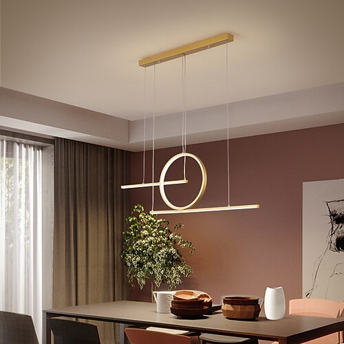 

66cm LED Pendant Light Modern Nordic Island Light Geometric Shapes Single Design Pendant Light Dining Room Living Room Metal Painted Finishes 110-120V 220-240V