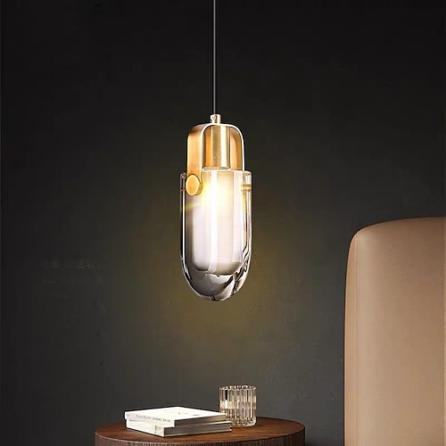 

10 cm LED Pendant Light Crystal Bedside Light Single Desgin Tricolor Light Metal Electroplated Modern 110-120V 220-240V