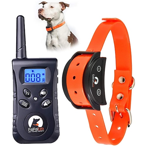 

Dog Training Anti Bark Collar Shock Collar Electronic Dog Pets Waterproof Trainer Plastic Behaviour Aids 2 in 1 Obedience Training For Pets