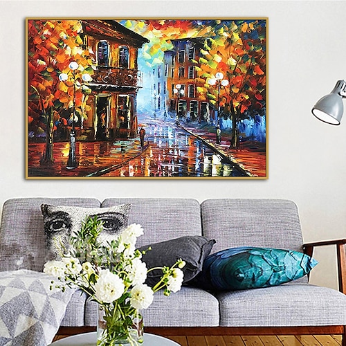 

Mintura Large Size Hand Painted Abstract Landscape Oil Painting on Canvas Modern Wall Art Picture For Home Decoration No Framed