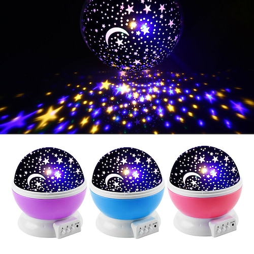 

LED Star Galaxy Projector Lamp 360 Degree Rotating Night Scape Starry Sky Moon Projector 8 Colors Changing Kids Sleep Night Light for Christmas Gift Bedroom Decoration Globe Shape Projection Pink Blue