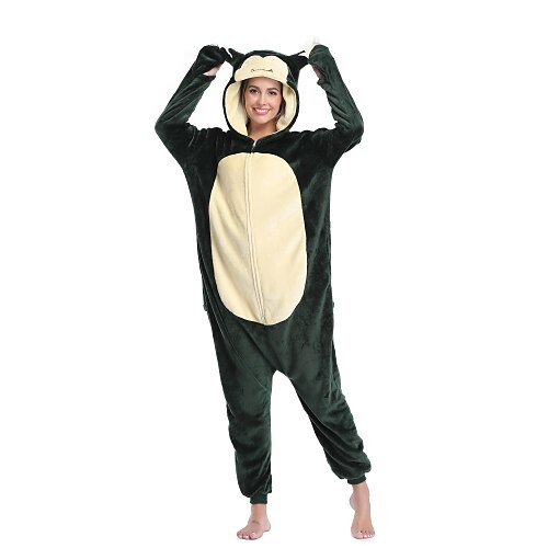 

Adults' Kigurumi Pajamas Nightwear Camouflage Fox Zebra Snorlax Color Block Onesie Pajamas Flannel Fabric Cosplay For Men and Women Halloween Animal Sleepwear Cartoon Festival / Holiday Costumes