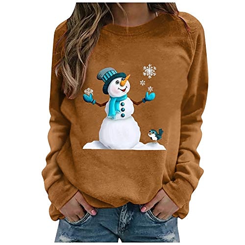 

Women's Pullover Christmas Green White Black Pattern Brown Christmas Gifts Long Sleeve S M L XL XXL / Winter