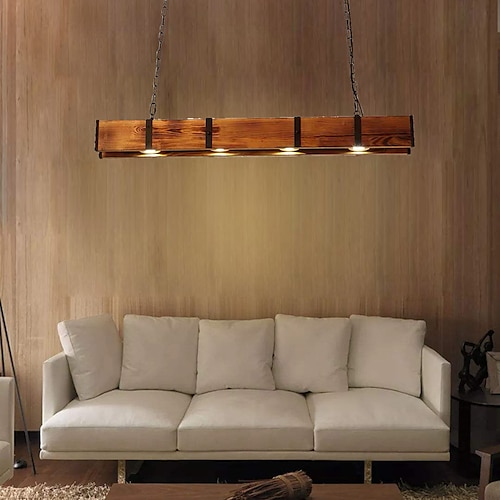 

100 cm Single Design Pendant Light Wood Vintage 110-120V 220-240V
