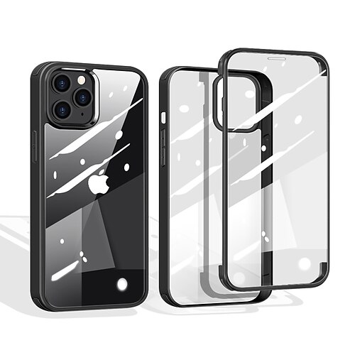 

Phone Case For Apple Full Body Case Bumper iPhone 13 12 Pro Max 11 Pro Max Shockproof Transparent Transparent Silicone Silica Gel Tempered Glass