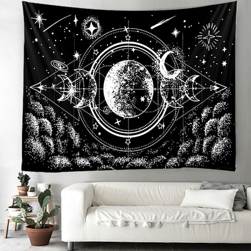 

Moon Wall Tapestry Art Decor Blanket Curtain Picnic Tablecloth Hanging Home Bedroom Living Room Dormitory Decoration Meteor Moon