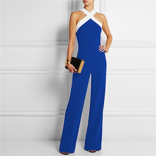 

Women's Jumpsuit Solid Color Casual Regular Fit Sleeveless Green Blue Black S M L Spring & Summer