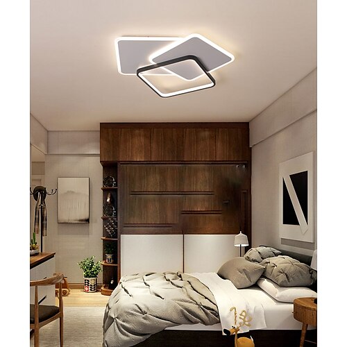 

52cm LED Ceiling Light Modern Square Geometric Shapes Tricolor Light Flush Mount Lights Metal Painted Finishes 110-120V 220-240V