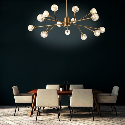 

108 cm sputnik design lysekrone gull anheng lysmetall grunnleggende asymmetrisk hem naturinspirert nordisk stil generisk