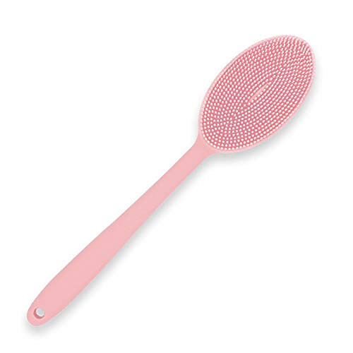 

loofah scrubber esfoliante per il corpo 2 in 1 scrubber in silicone per viso e corpo - spazzola da doccia in silicone spugna da bagno loofa rosso