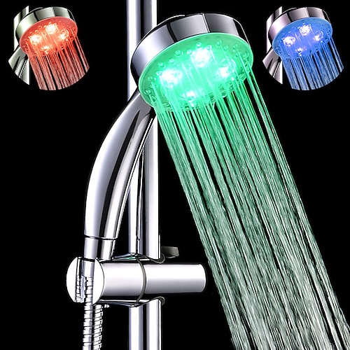 

3-Color Temperature Sensitive LED Color Changing Hand Shower(Three Colors Change Randomly with Water Flow)