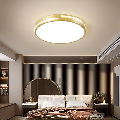 

30cm LED Ceiling Light Round Modern Gold Design Living Room Bedroom Office Flush Mount Lights Metal 110-120V 220-240V