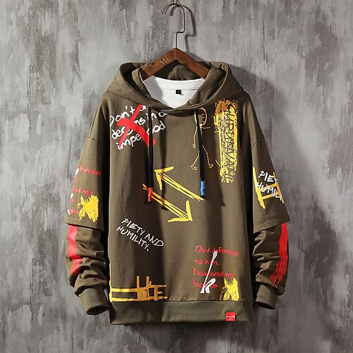 

Men's Hoodie ArmyGreen Blue Yellow Black Cotton Cool Winter Clothing Apparel Hoodies Sweatshirts