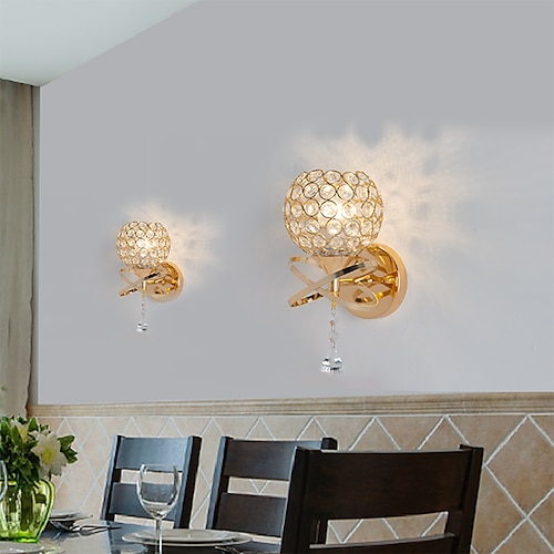 

Crystal Traditional Classic Nordic Style Wall Lamps & Sconces Bedroom Dining Room Iron Wall Light 110-120V 220-240V