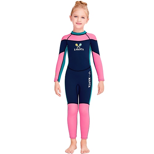 

DiveSail Girls' Full Wetsuit 2.5mm SCR Neoprene Diving Suit Quick Dry Stretchy Long Sleeve Back Zip - Swimming Diving Surfing Scuba Patchwork Autumn / Fall Spring Summer