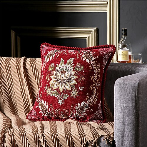 

Cushion Cover European Style Retro Exquisite Jacquard Comfortable Pillow Case Cover Living Room Bedroom Sofa Cushion Cover Modern Sample Room Cushion Cover