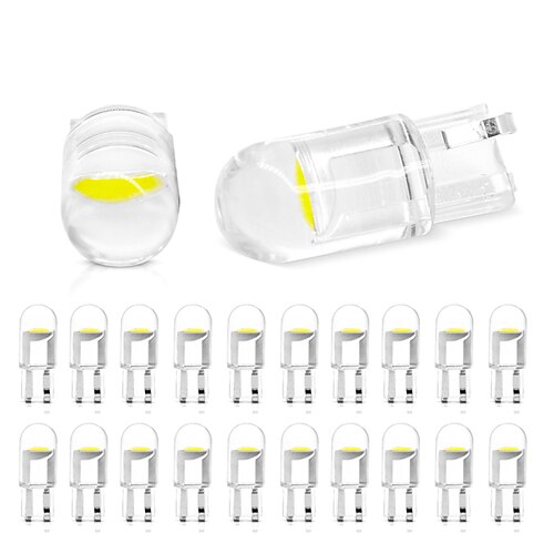 

20Pcs Auto T10 Led Cold White 194 W5W LED 168 COB Silica Car Super Bright Turn Side License Plate Light Lamp Bulb DC 12V