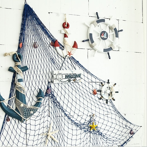 rete da pesca decorativa mediterranea rete da pesca spessa corda di canapa  sfondo decorazione da parete rete da pesca del 2024 a $13.99