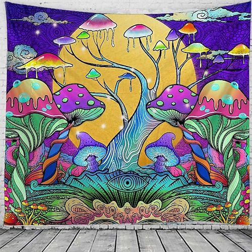 

Psychedelic Abstract Wall Tapestry Art Decor Blanket Curtain Hanging Home Bedroom Living Room Decoration Polyester Mushroom Tree