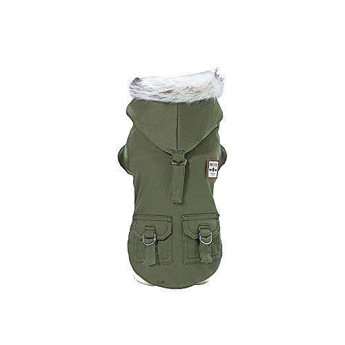 

Fashion Handsome Military Style Pet Dog Cotton Coat With Hat Autumn And Winter (s, Army Green)