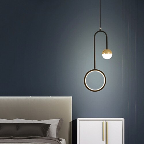 

21cm LED Pendant Light Modern Nordic Circle Ring Simple Corridor Corridor Bedroom Living Room Background Wall Nordic Light Christmas Decoration