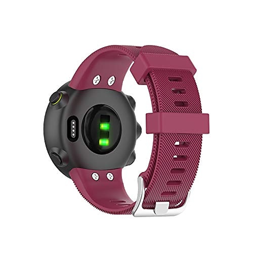 

compatible with garmin forerunner 45 bands women men forerunner 45s wristband, silicone replacement fitness strap watch band bracelet for garmin forerunner 45 smartwatch (liquor red)
