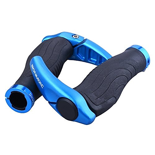 

impugnature per bici con assorbimento degli urti impugnature ergonomiche antiscivolo per mountain bike con corna impugnature per biciclette con estremità a barra, anelli in lega di alluminio,