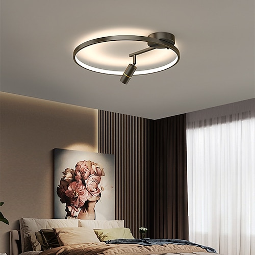 

30/40/50 cm LED Ceiling Light With Spotlight Modern Nordic Circle Ring Design Black Gold Living Room Bedroom Dining Room Flush Mount Lights Aluminium Alloy Painted Finishes 220-240V