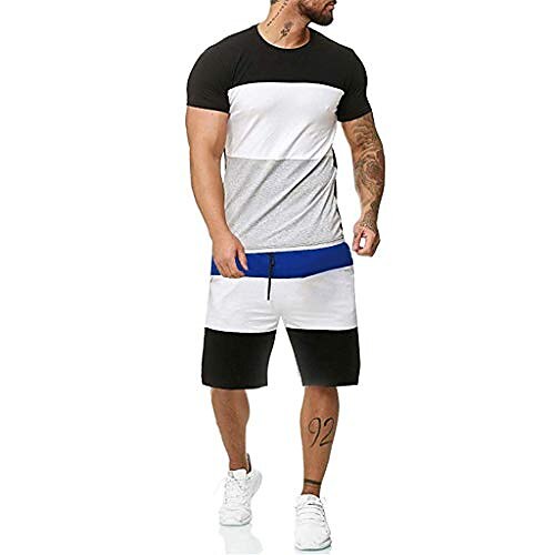 

Men's T-shirt Suits Tracksuit Tennis Shirt Shorts and T Shirt Set Set Light Blue Black Yellow Red Gray Short Sleeve 2 Piece Clothing Apparel Cotton Sports Designer Casual